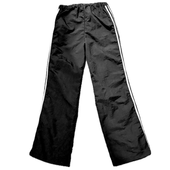 π€ LOVE TREE Black Track Pants | White Stripes | Drawstring Waist | Jogger | Sz M - Picture 1 of 5